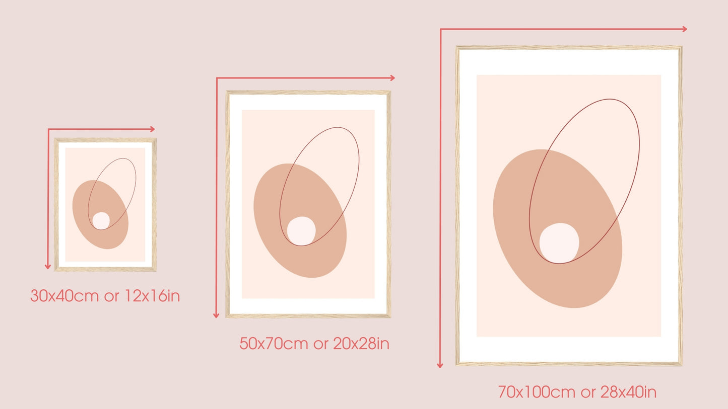 Triple Ellipse | Premium Matte Wooden Framed Poster | Minimalist Design | Home Decor | Wall Art
